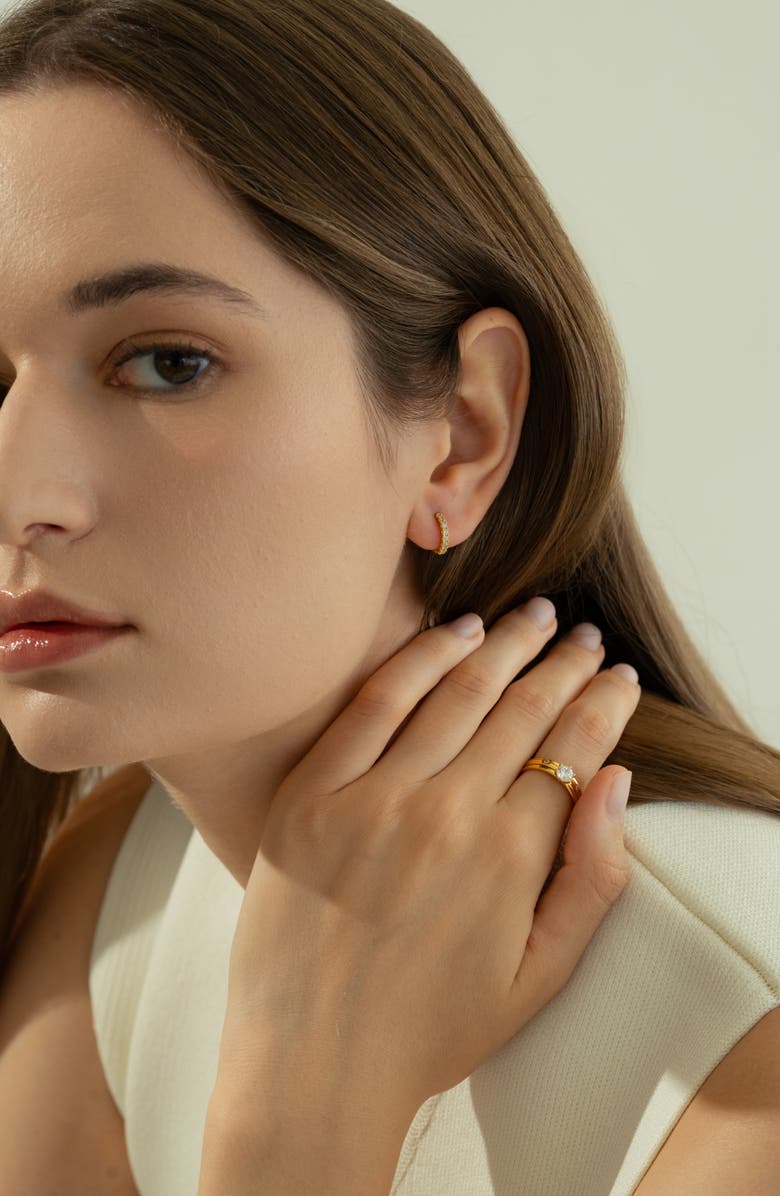 Bearfruit Jewelry Sterling Silver 18k Gold Plated Ophelia Huggies Holiday Gift Idea, Alternate, color, Gold