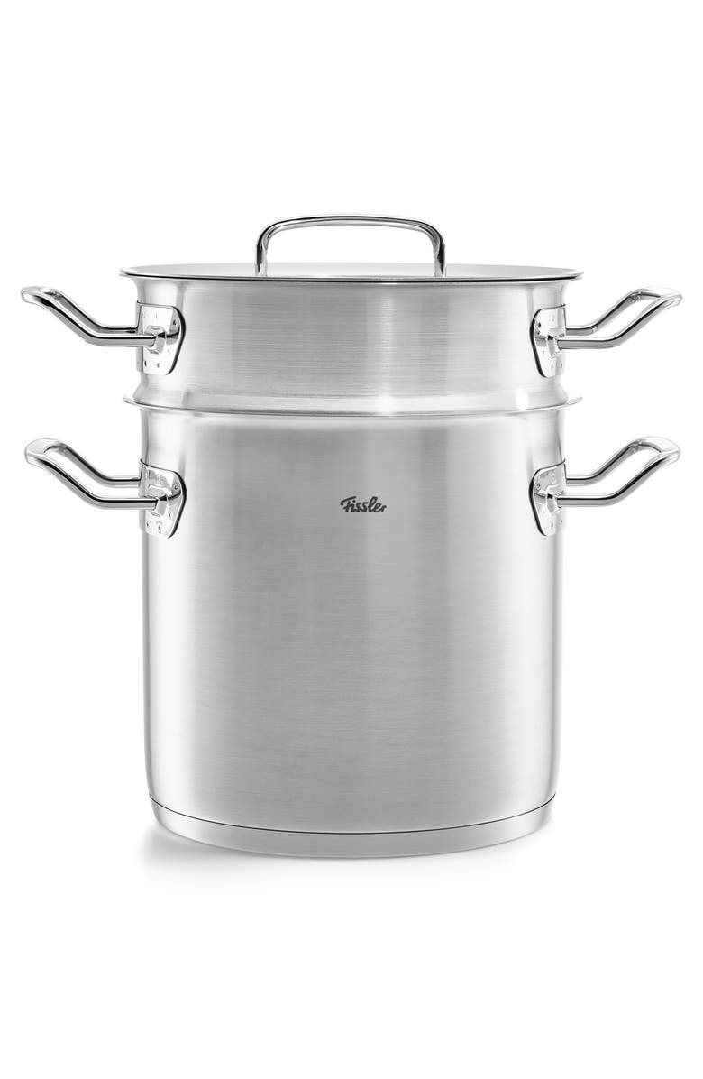 Fissler Original-Profi Collection Stainless Steel Multipot with Steamer Insert and Metal Lid, Alternate, color, Stainless Steel