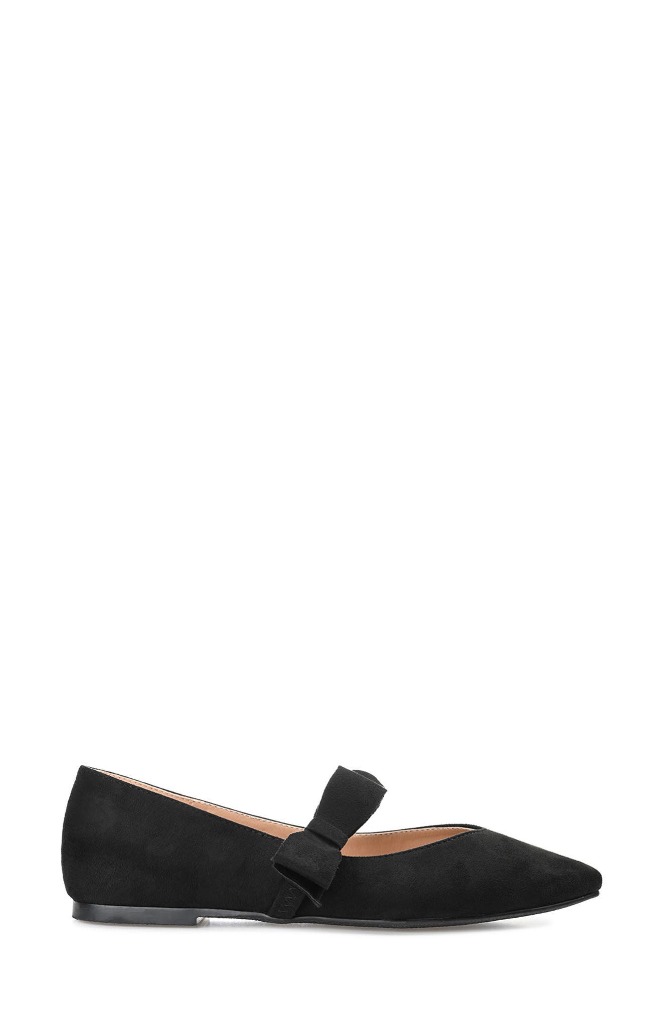 Journee Collection Aizlynn Bow Flat, Alternate, color, Black