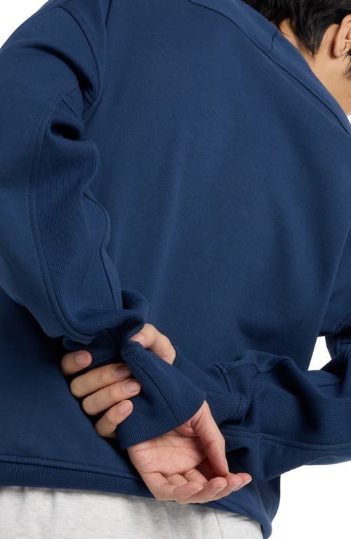 New Balance Varsity French Terry Crewneck Sweatshirt In Blue