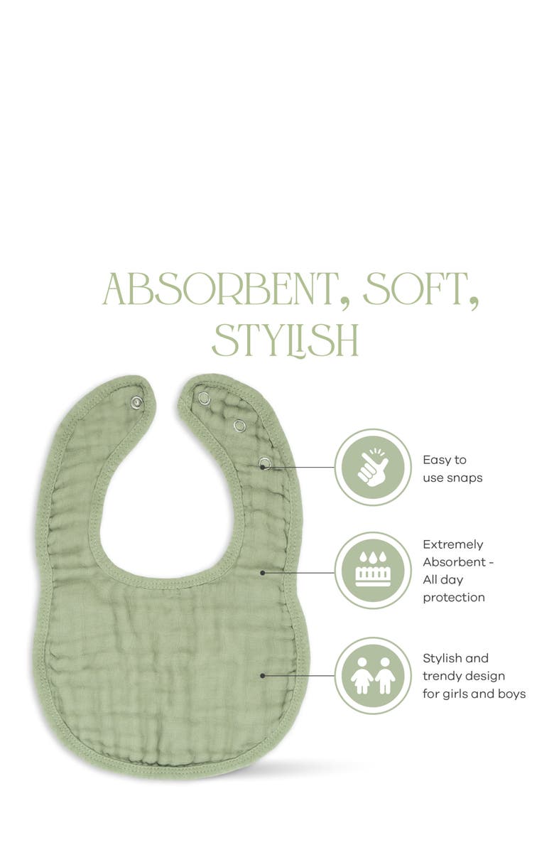 Comfy Cubs Muslin Bibs - Pack of 8, Alternate, color, Multicolor