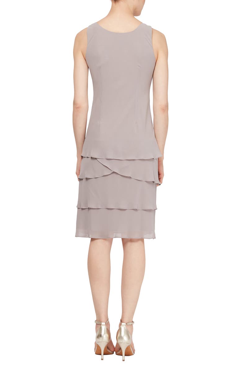 SL FASHIONS SLNY Sequin Chiffon Jacket Dress, Alternate, color, Dmr