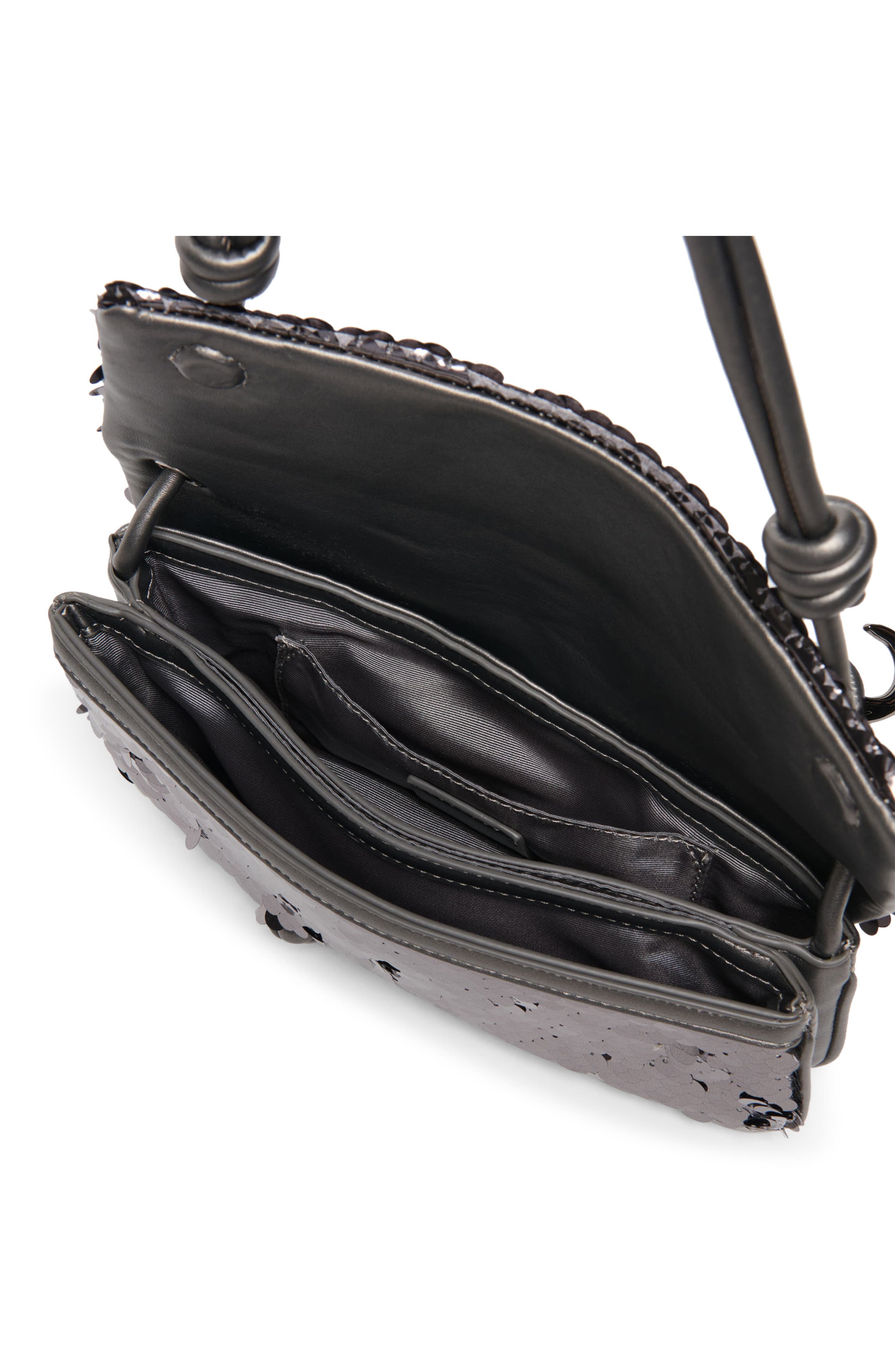 Dolce Vita Alice Sequin Shoulder Bag, Alternate, color, Gunmetal