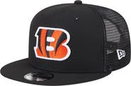 New Era Men's New Era Black Cincinnati Bengals Main Trucker 9FIFTY Snapback Hat