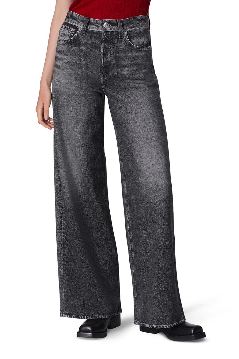 rb Miramar Sofie High Waist Cotton Terry Sweatpant Jeans, Main, color, WASHED BLA