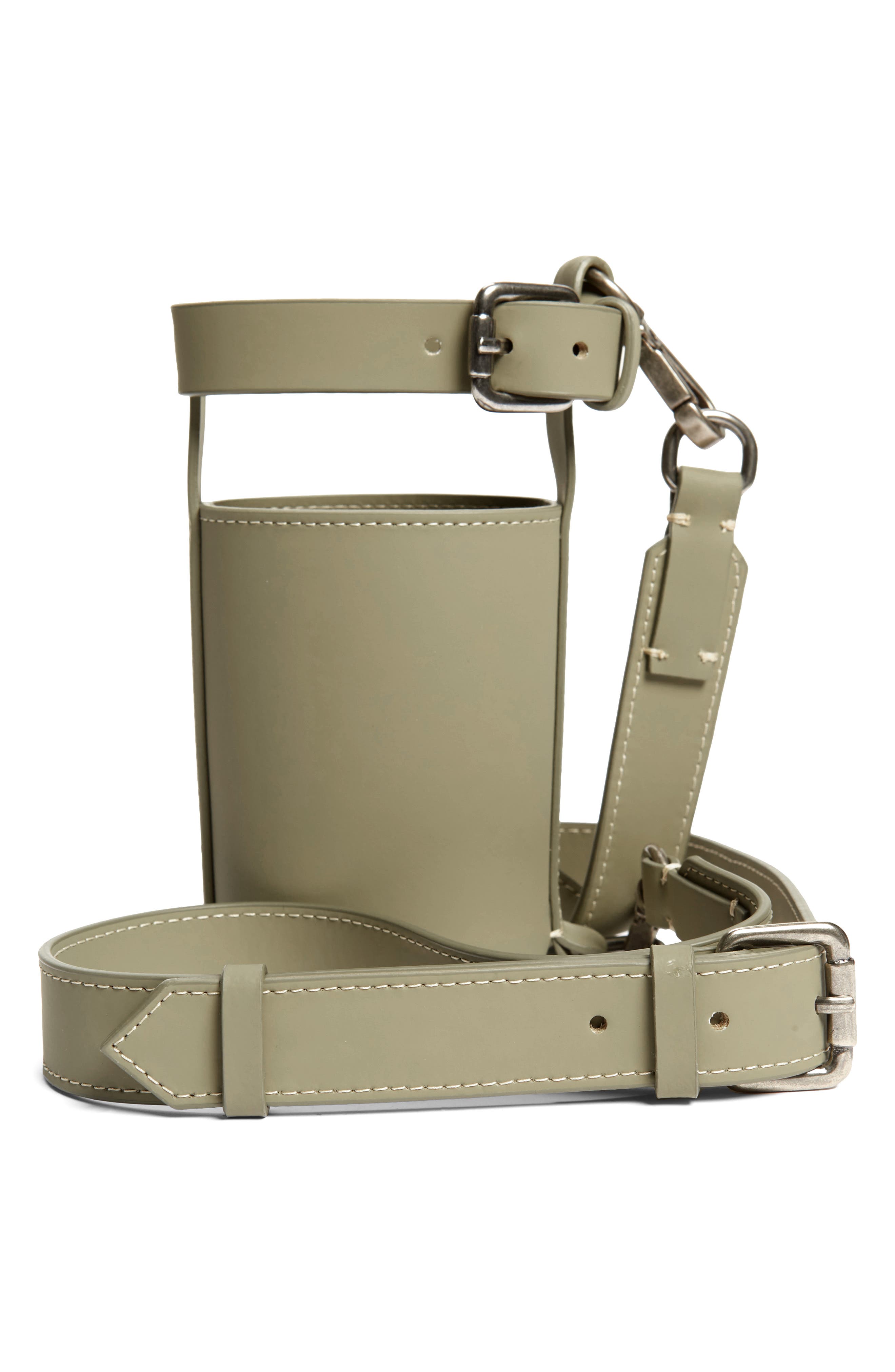 Le Porte Gourde Crossbody Leather Bottle Holder, Alternate, color, KAKI