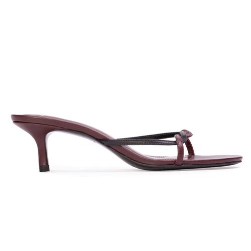 Black Suede Studio Fae Leather Sandals In Burgundy