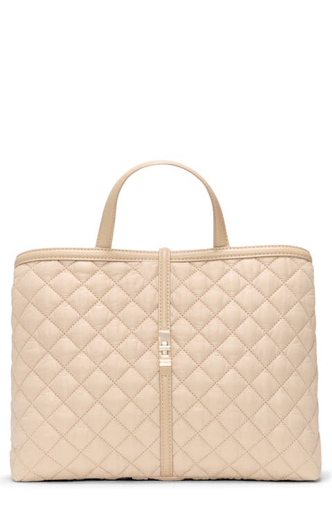 Medium Astor Leather Trim Top Handle Tote