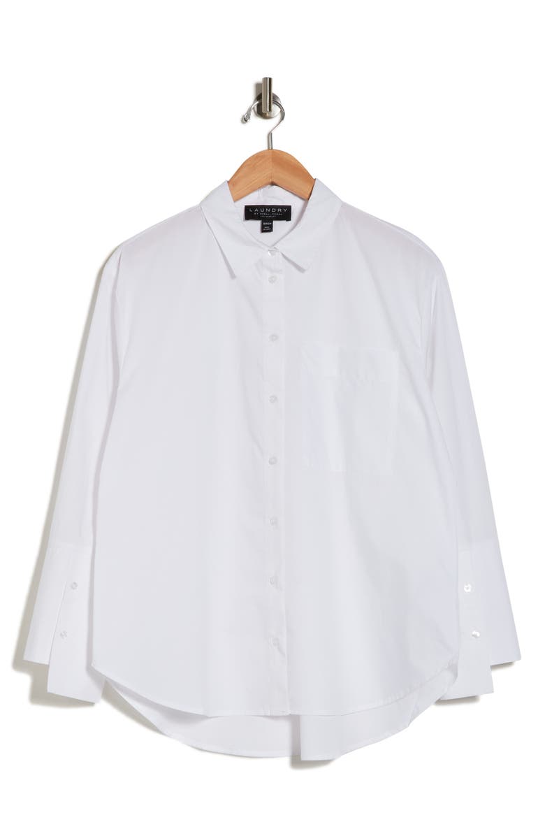 Laundry by Shelli Segal Long Sleeve Cotton Poplin Button-Up Shirt, Alternate, color, 