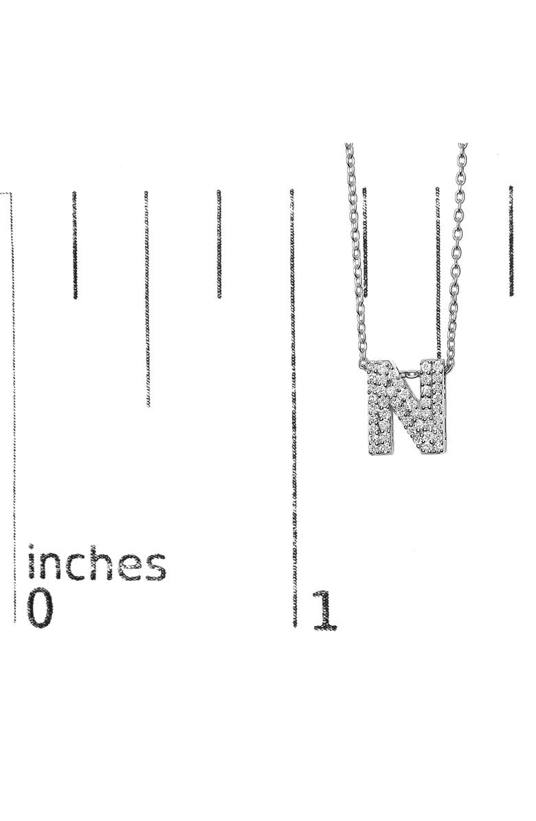 Haus of Brilliance 10K Gold Diamond Accent "A-Z" Initial Bubble Pendant Necklace, Alternate, color, White | N