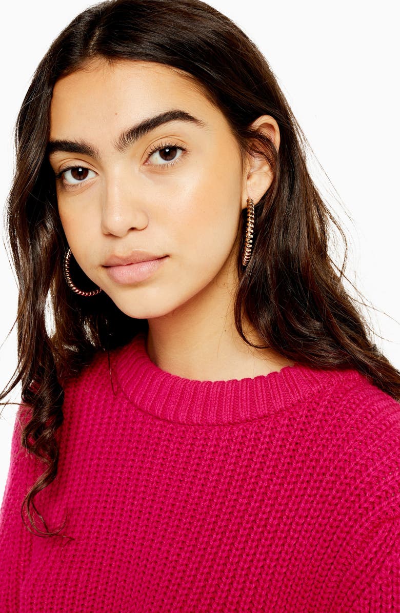 Topshop Rib Knit Sweater, Alternate, color,
