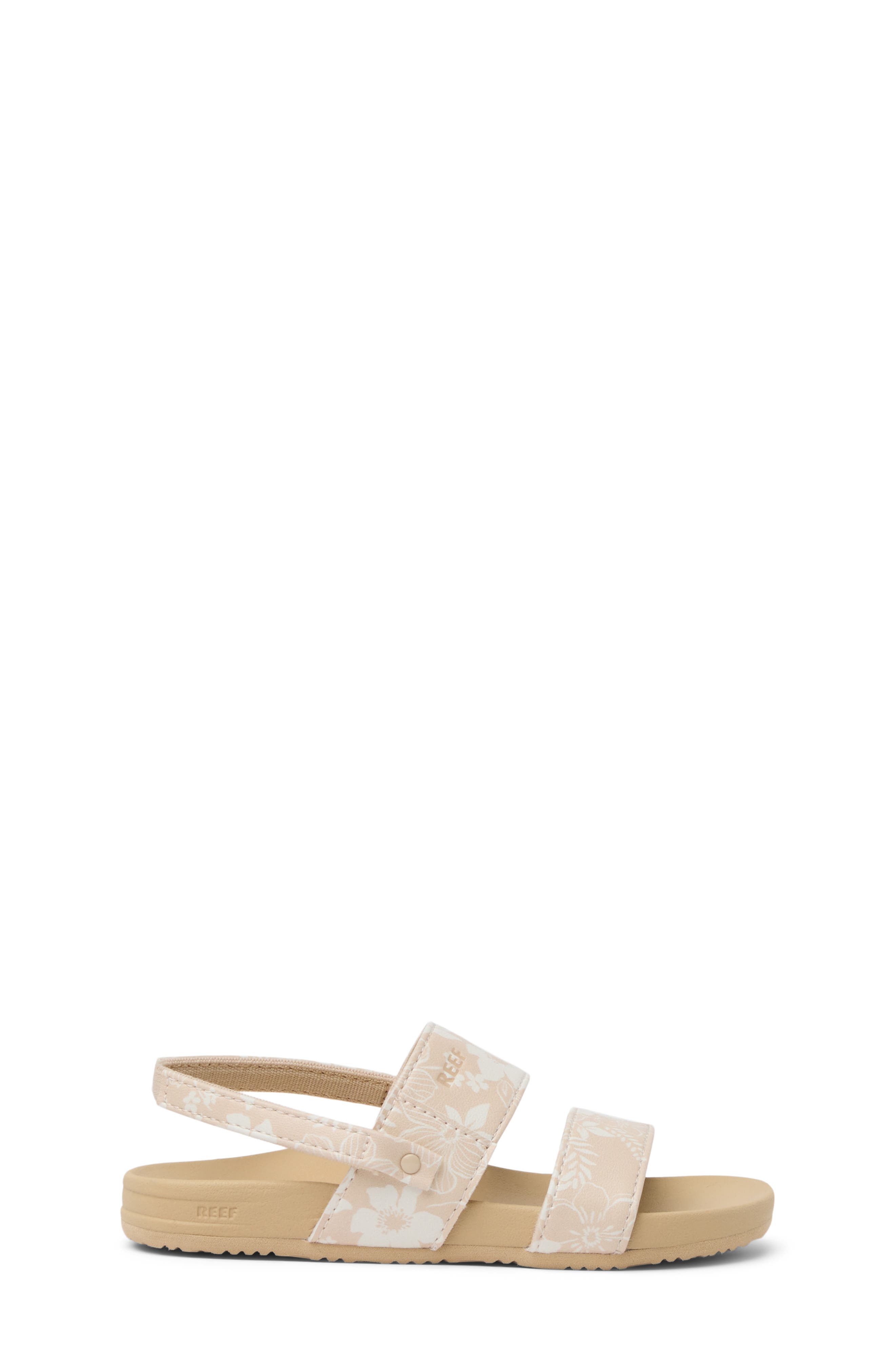 Reef Kids' Little Cushion Vista Slingback Sandal, Alternate, color, White Floral/ Tan
