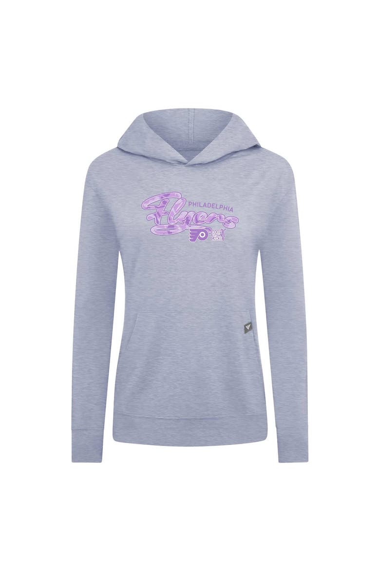 Women's Levelwear  Heather Gray Philadelphia Flyers Hockey Fights Cancer Relay Pullover Hoodie, Alternate, color, Heather Gray