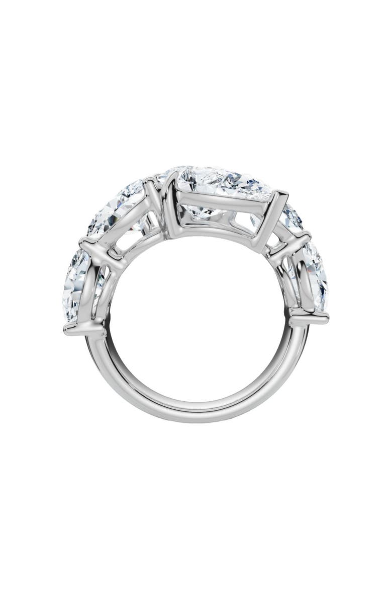 7.10Ct Pear & Oval Shape Bypass Ring Gold Lab Grown, Alternate, color, 10k White Gold