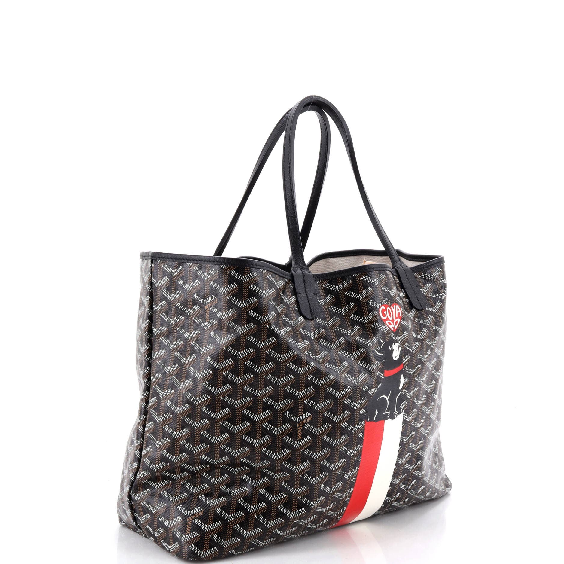 Saint Louis Tote Printed Coated Canvas PM, Alternate, color, Black