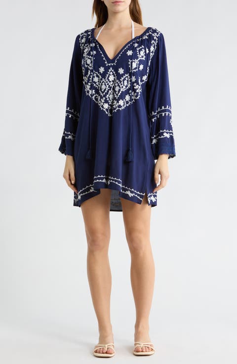 Embroidered Sequin Cover-Up Tunic
