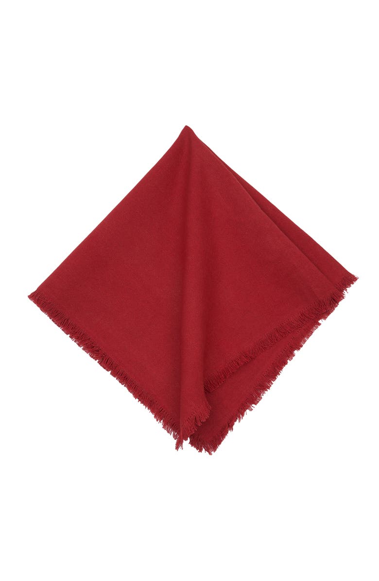 C&F Home Frayed Cherry Napkin Set of 6, Alternate, color, Red