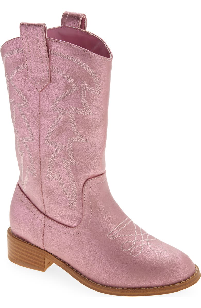 Nordstrom Kids' Haislee Western Boot, Main, color, Pink Metallic