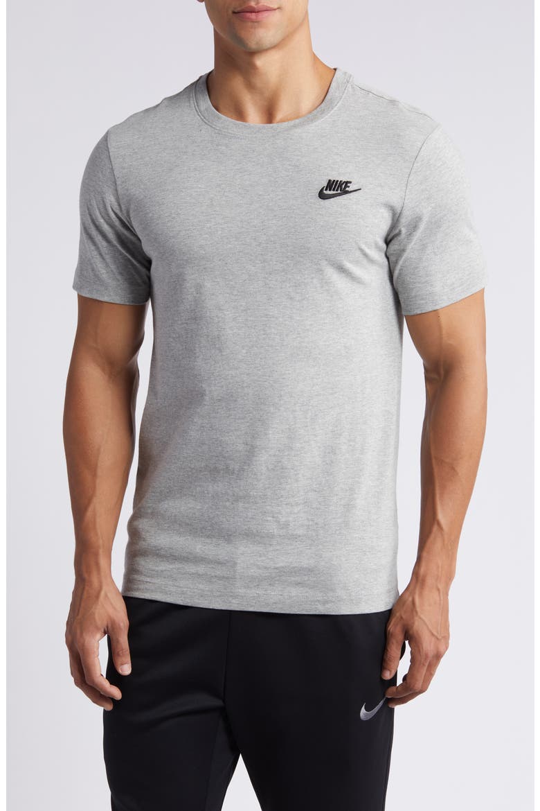 Sportswear Club Crew Neck T-Shirt, Main, color, 64 D GR H/BLACK