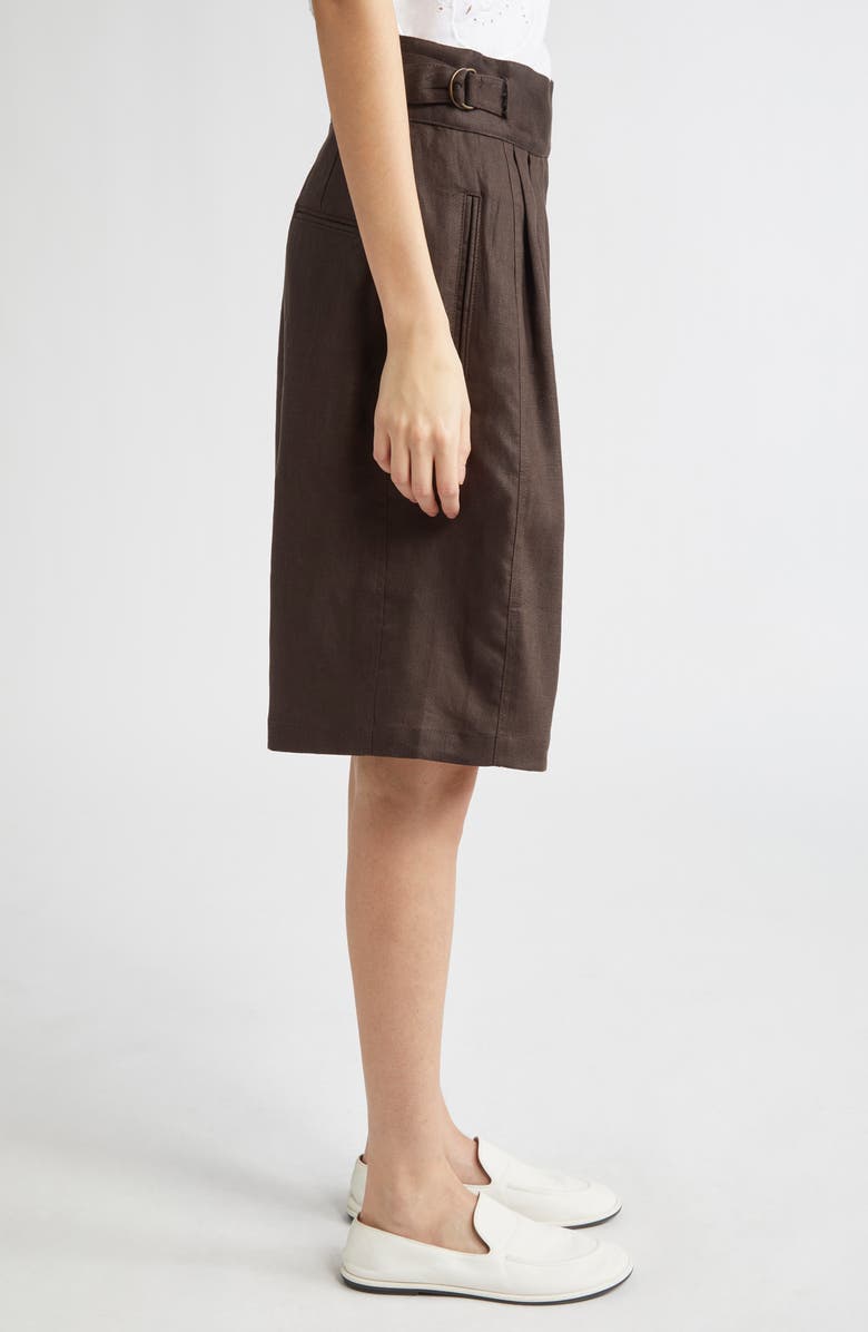 Bode Smith Linen Bermuda Shorts, Alternate, color, Brown/ Black