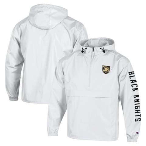 Men's Champion White Army Black Knights Cloud Packable Half-Zip Hooded Jacket