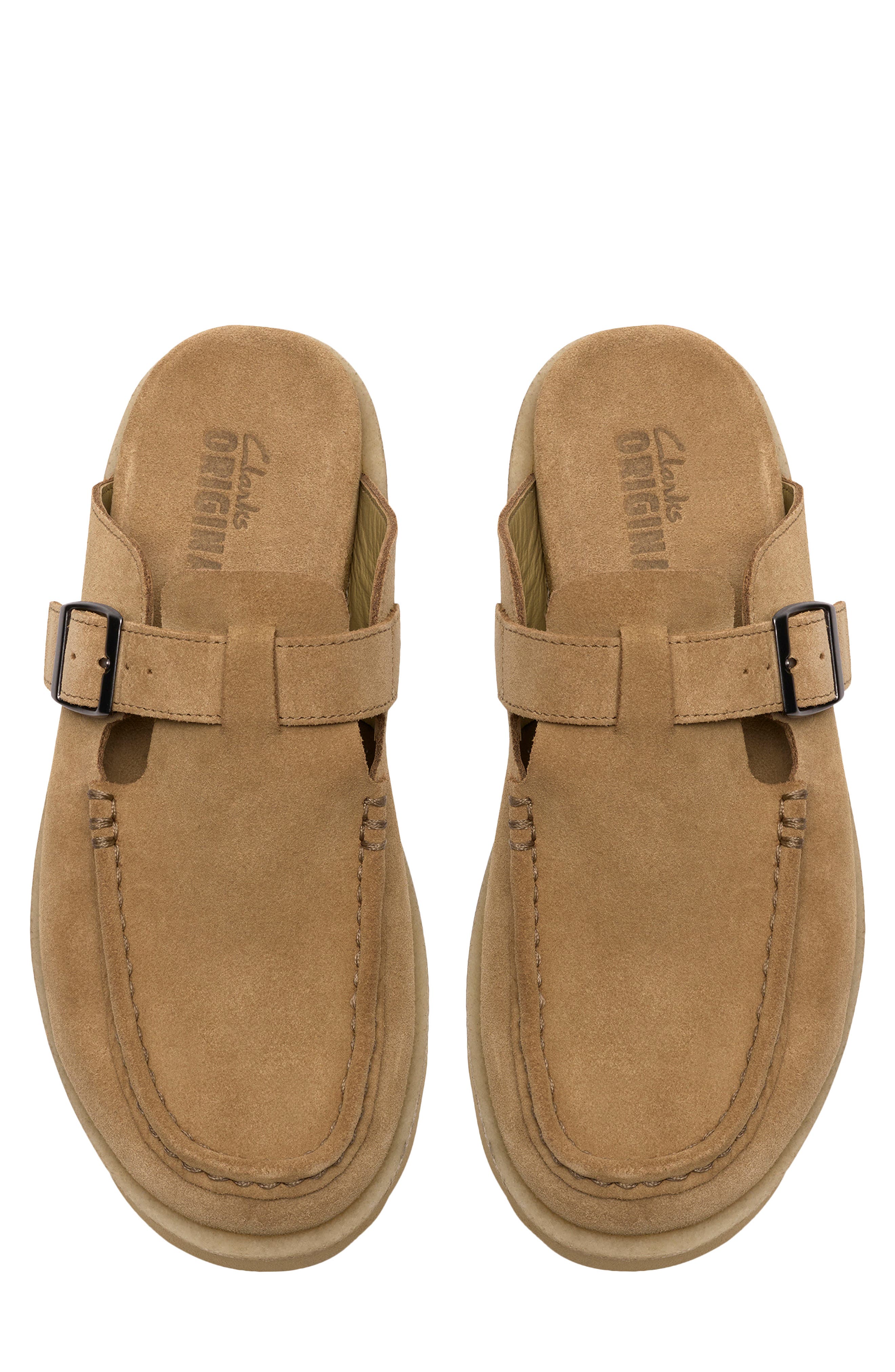 Meare Mocc Leather Mule, Alternate, color, DARK SAND SUEDE