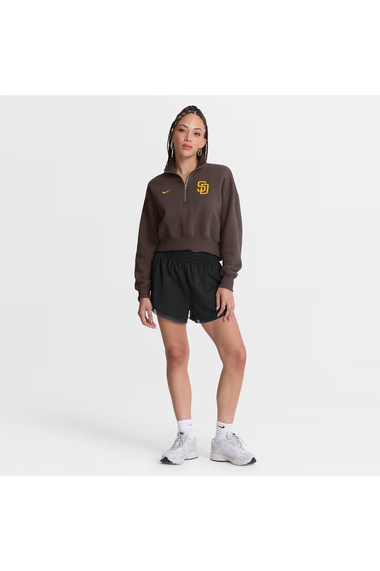 Women's Nike Brown San Diego Padres Primetime Phoenix Fleece Half-Zip Sweatshirt, Alternate, color, Brown