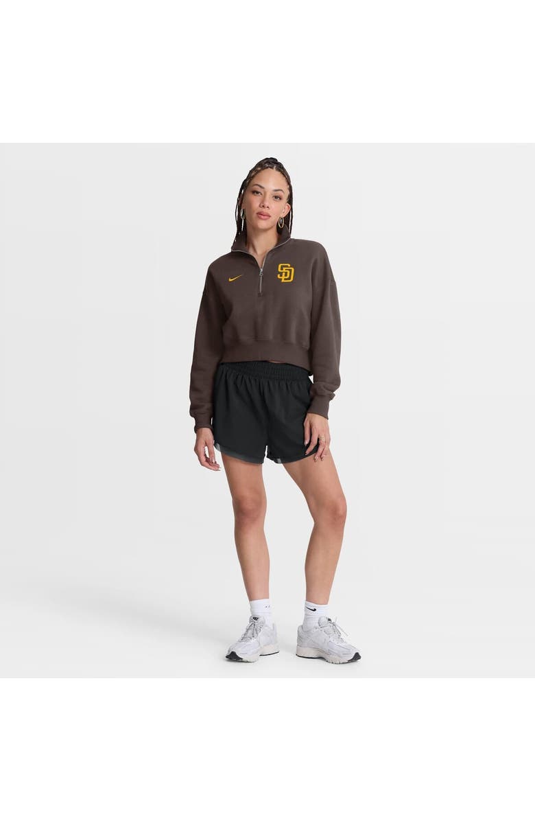 Nike Women's Nike Brown San Diego Padres Primetime Phoenix Fleece Half-Zip Sweatshirt, Alternate, color, Brown