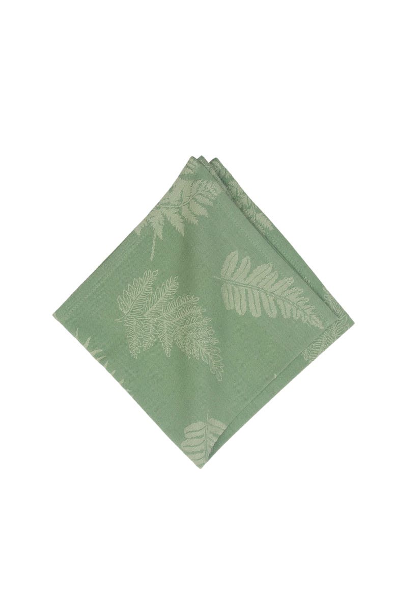 C&F Home Botanical Jacquard Woven Reversible Machine Washable Hemstitch Napkins Set of 6, Alternate, color, Green