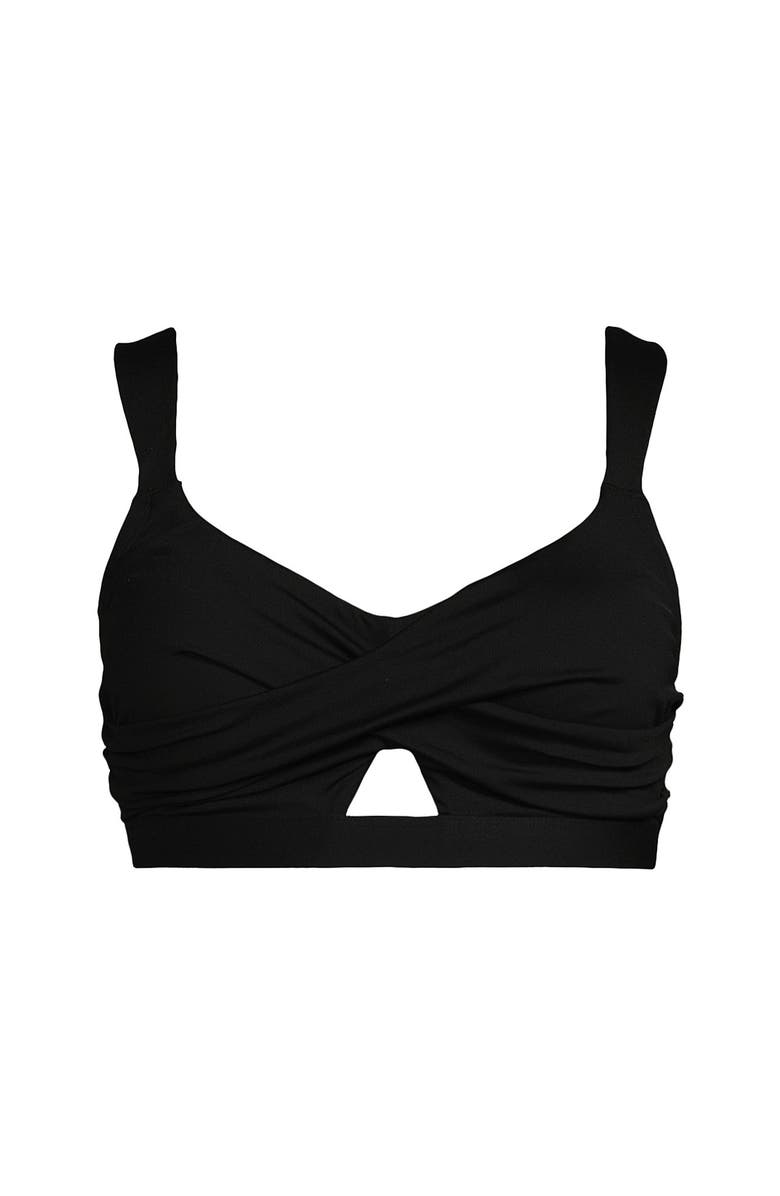 Lands' End Twist Front Bikini Top, Alternate, color, Black