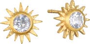 Satya Jewelry Light Seeker White Topaz Starburst Stud Earrings