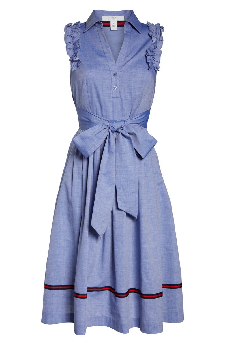 1901 Ruffle Trim Shirtdress, Alternate, color,