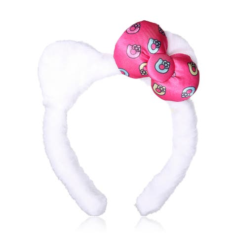 Plush Headband with Kitty Ears and Pink Bow
