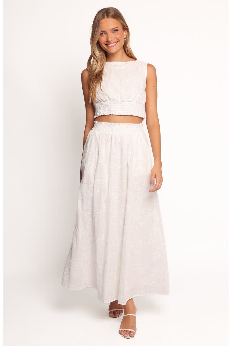 Kimora Embroidered Maxi Skirt, Alternate, color, WHITE
