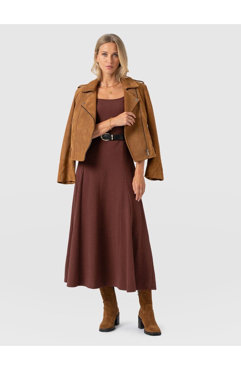 Saint + Sofia Akia Short Sleeve Dress, Alternate, color, Maroon Textured