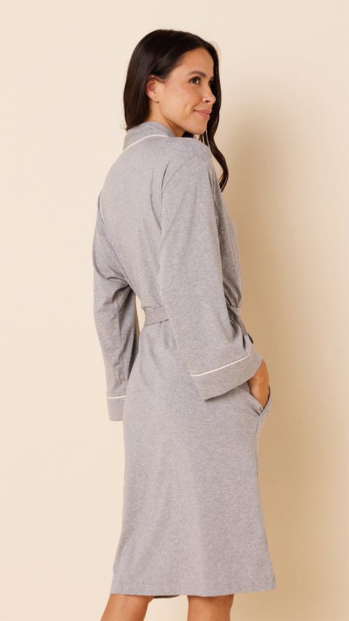 The Cat's Pajamas Pima Knit Kimono Robe In Gray