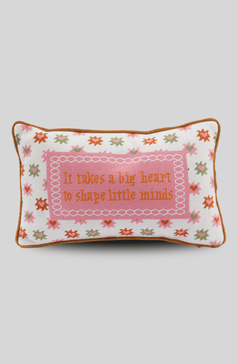 Furbish Studio Big Heart Needlepoint Pillow, Main, color, Big Heart
