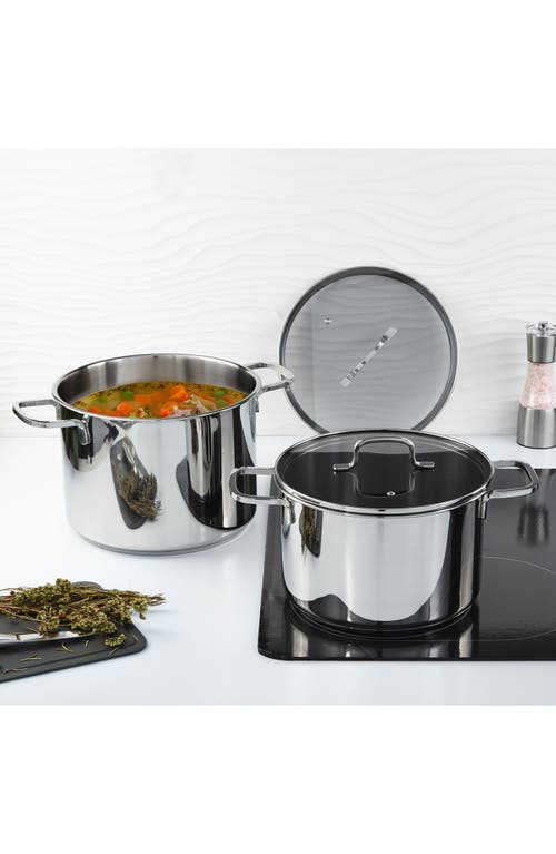 Berghoff Dina Helix 4-piece Stockpot Set In Silver