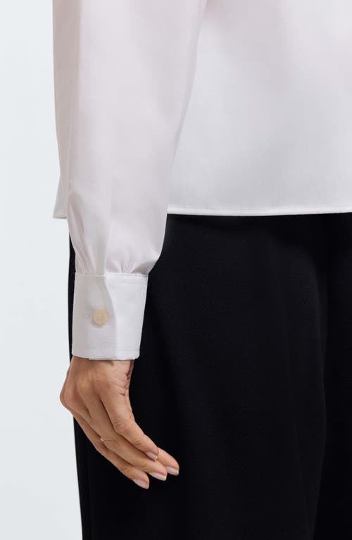 Foxcroft Marina Faux Pearl Embellished Button-up Shirt In White