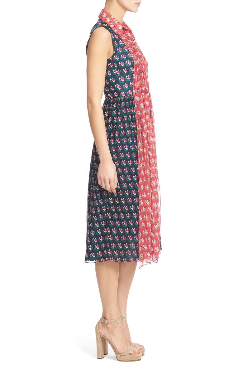 'Nieves' Floral Print Silk Shirtdress, Alternate, color, ZEN FLORAL MIDNIGHT/ PINK