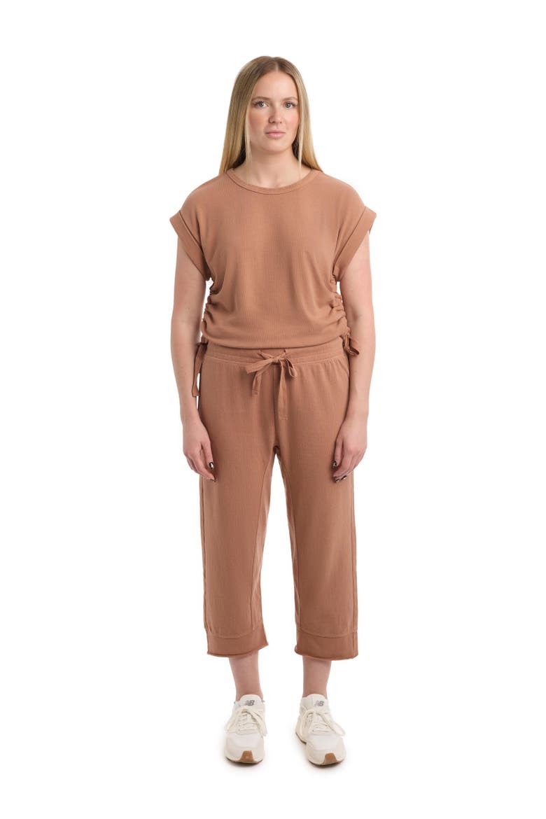 Crop Raw Jogger Easy Fit Pants, Alternate, color, Raw Umber