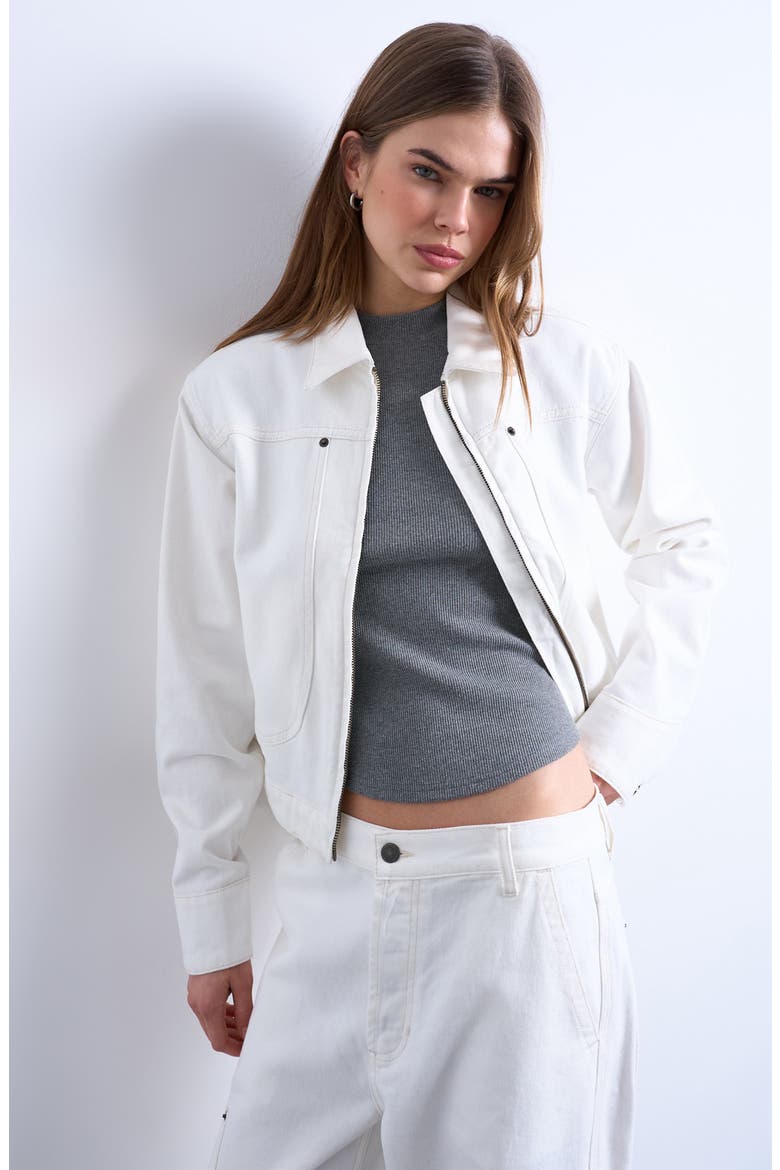 Denim Utility Jacket, Alternate, color, IVORY