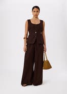 Whistles Wide Leg Linen Trouser
