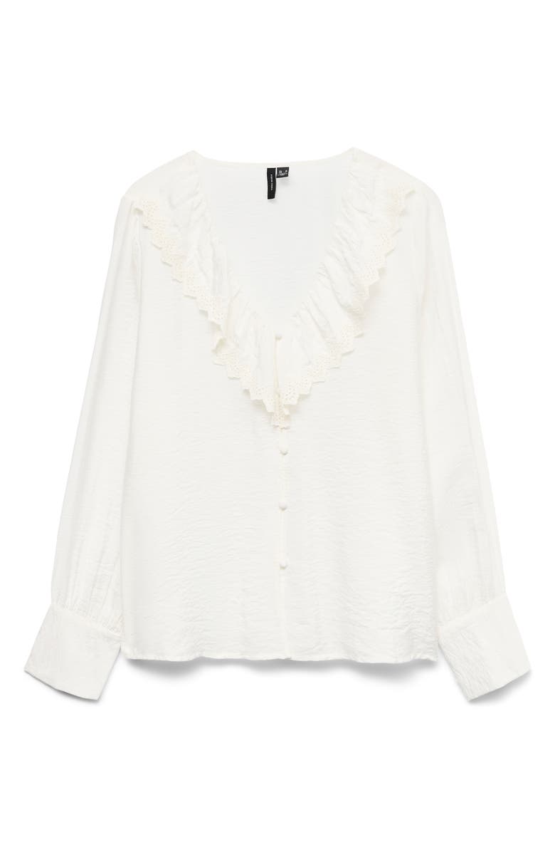 VERO MODA Billy Chelsea Collar Button-Up Shirt, Alternate, color, Snow White