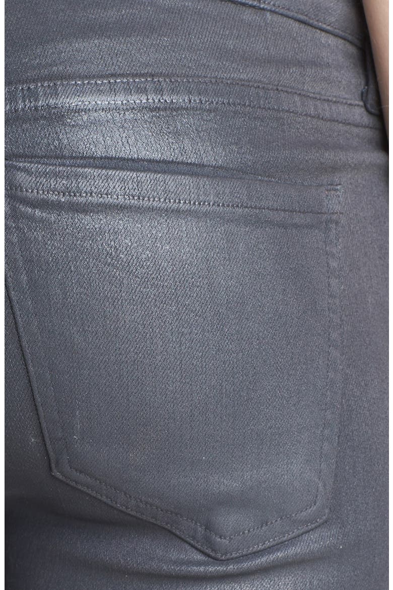 'Racer' Low Rise Coated Jeans, Alternate, color, SMOKE TONE
