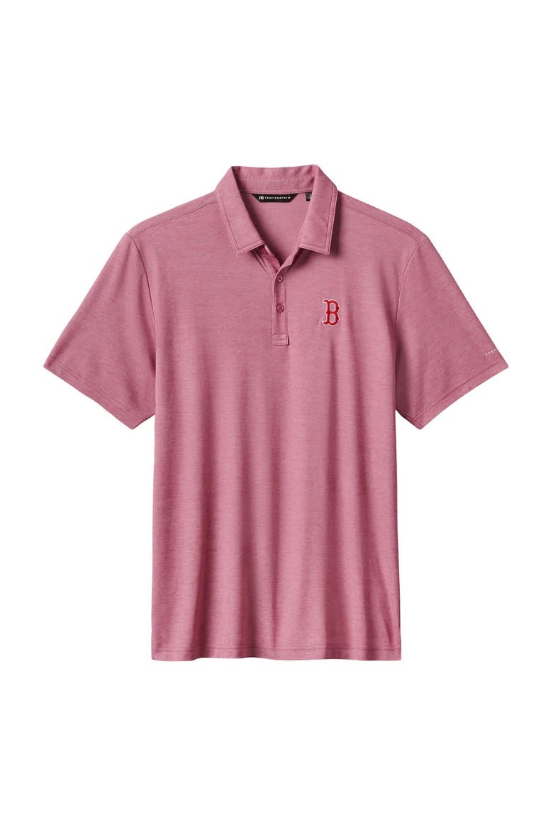 Men's TravisMathew Heather Red Boston Red Sox Playoff Pitch Tri-Blend Polo, Alternate, color, Heather Red