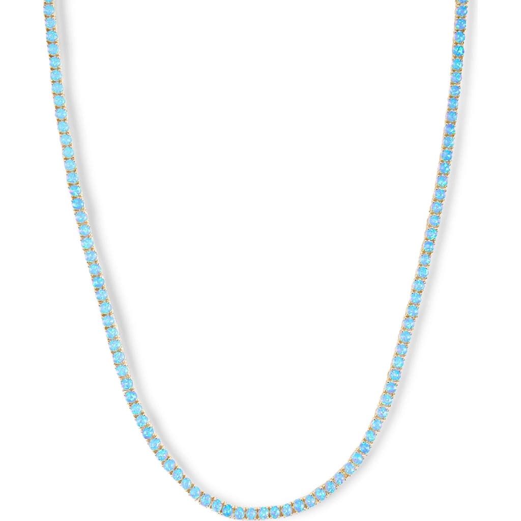 Melinda Maria Grand Heiress Imitation Opal Necklace in Blue Opal/gold at Nordstrom