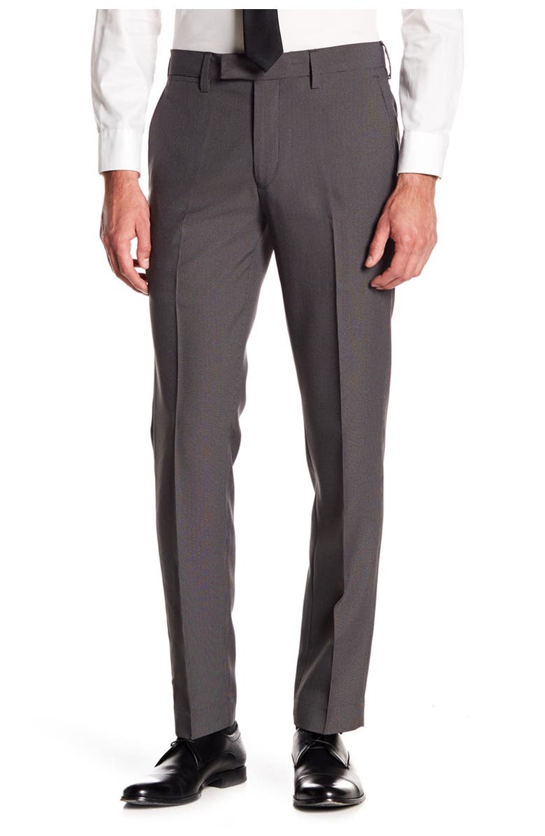 Louis Raphael Comfort Mini Windowpane Pants - 30-34" Inseam, Main, color, 