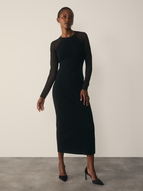 Sculpted Stretch Knit Midi Dress