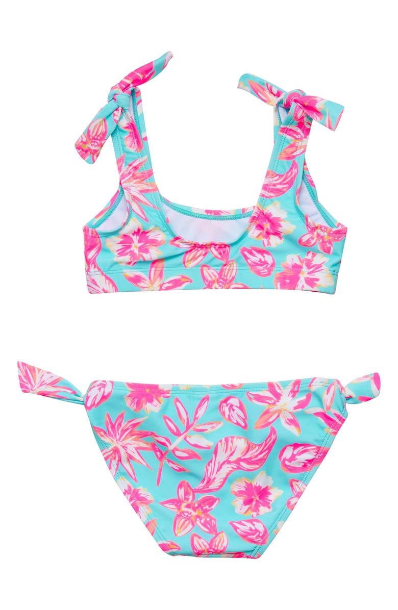 Snapper Rock Kids' Tropical Glow UPF 50+ Two-Piece Swimsuit, Alternate, color, Blue